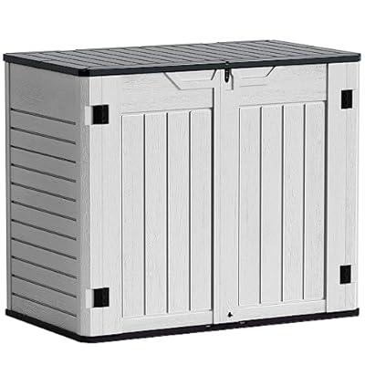 Greesum Outdoor Storage Shed 4 x 2 ft. Utility Tool Shed Resin Storage Garden Shed with Door & Lock for Patio Storage, White