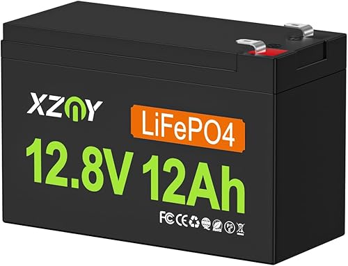 XZNY Batería compacta de litio de 12 V 12 Ah, batería recargable de 12 V de ciclos profundos LiFePO4 Batería integrada de 10 A BMS, batería de 12