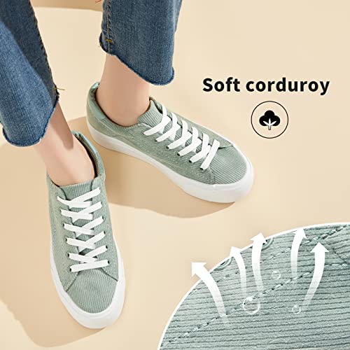 Womens Platform Sneakers White Tennis Shoes Casual Low Top Fashion Sneakers(Green,Us10 #TOP2