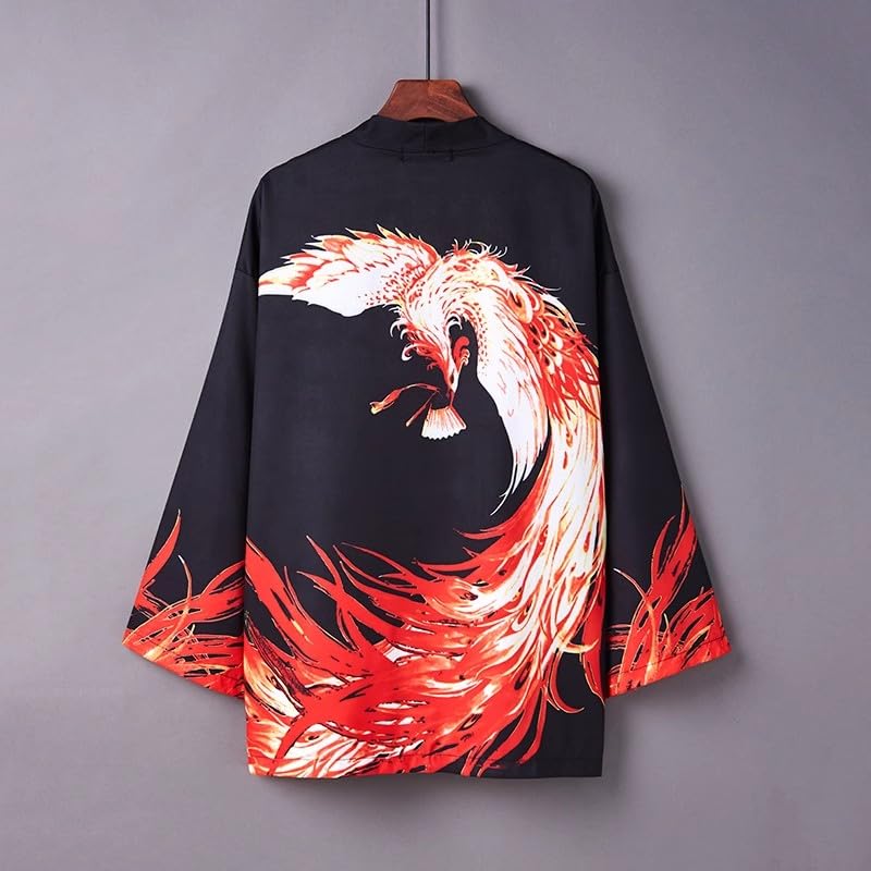Image of LAI MENG FIVE CATS Women's Floral Print Loose Blouse Japanese Kimono Tops | Puff Sleeve,Cover up Top,Casual Cute Tops,Summer Cardigans 2026
