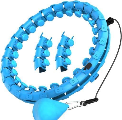 Weighted Hula Ring Hoop Weight Loss Circle Detachable with 24 Ring(52 Inch) 360 Degree Spinning Ball for Men & Women Adults Weight Loss, Smart Exercise Equipment - (Multicolour) |PAR-P491-image-34
