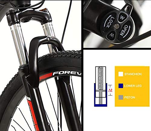 WLWLEO Mens Mountain Bike 26-Zoll-Hardtail Mountainbike mit Federgabel Bequeme Sitz Stoßdämpfende-Fahrrad für Erwachsene Teens,B,26" 21 Speed – Bild 6