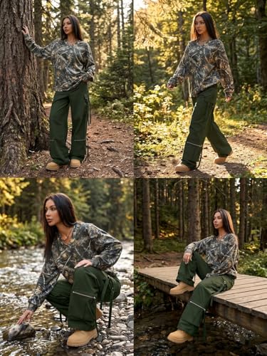 Image of GRECIILOOKS Cargo Pants for Woman | Trousers for Womans |High Waist Cotton Trouser Flared Parachute Pants with Side Pockets |Womens Cargo Pant | Elegant for College & Events (Available in Plus Size)