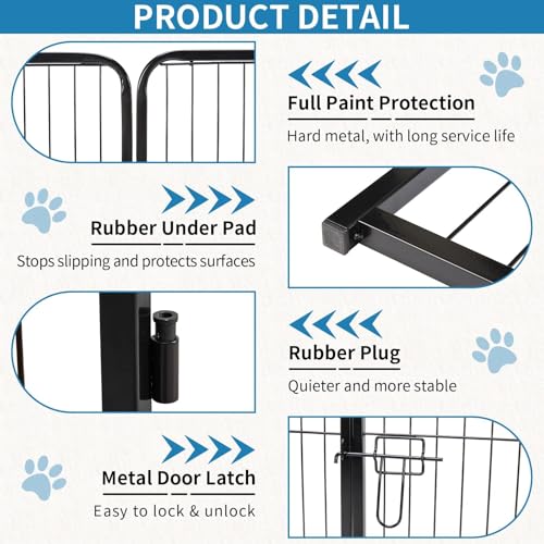 Image of NEWBULIG Dog Playpen Indoor 8 Panels 40 Inch, Metal Outdoor Dog Fence Pen | Heavy Duty Metal Exercise Pen, Foldable Portable, RV Camping, Yard Garden, Small Medium Large Dogs Pet Pen