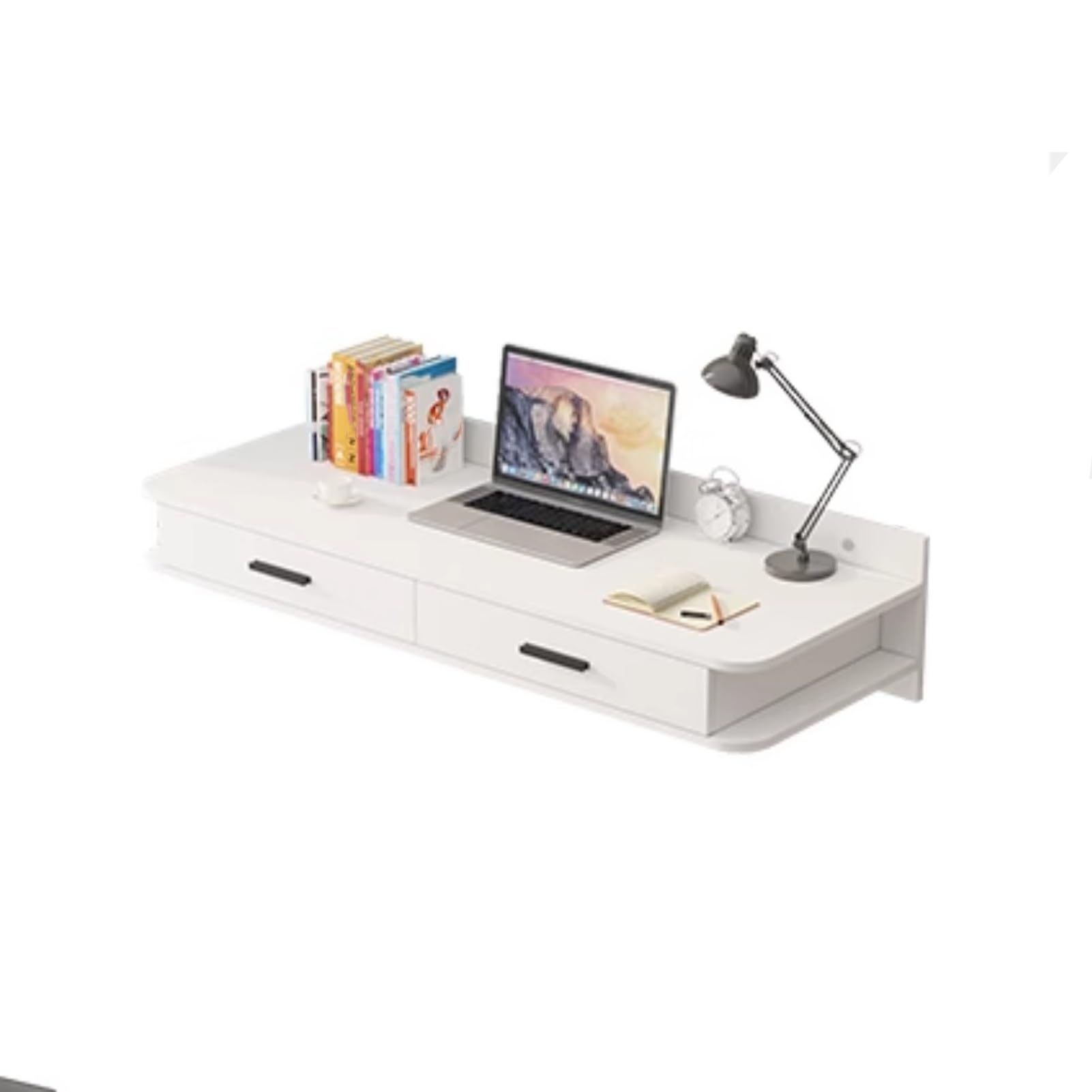 Scrivania da Trucco con cassetti, Tavolo da Trucco a Parete, mobiletto Contenitore, mensola Multiuso a Parete per Camera da Letto, Bagno, Parrucchiere (Bianco, 100 cm/39,5 Pollici)