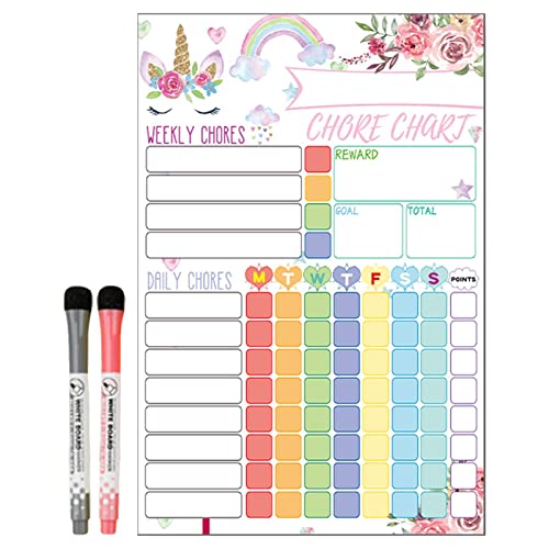 Ranana Tableau des horaires des Enfants pour la Maison,Tableau de corvée magnétique 20x30cm pour réfrigérateur - Tableau de récompense magnétique effaçable à Sec pour Tout-Petits, Enfants Cover