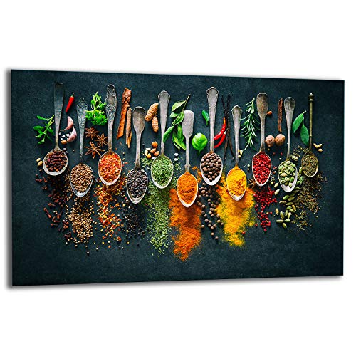 TMK - Couvercle de plaque de cuisson 80 x 52 cm - 1 pièce - Protection contre les éclaboussures - Plaque en verre - Décoration - Planche à découper - Épices Cover