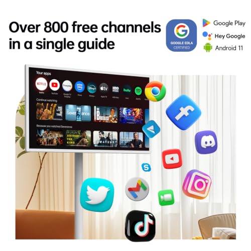 Image of HORION 32 inch Portable Smart TV Monitor with Wheels, Movable Google TV, No Battery, Non-Touchscreen