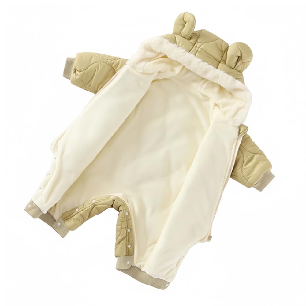 JiAmy Tuta invernale per neonati, tutina da neve, abbigliamento caldo, con cappuccio, per bambini, per autunno e inverno, 3-18 mesi
