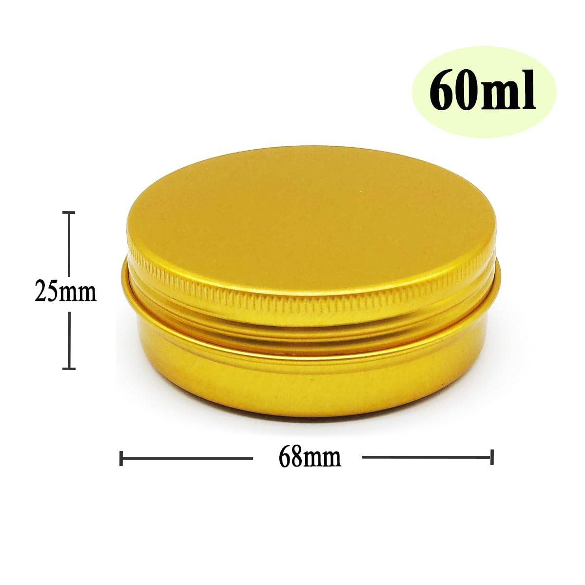 Wopanxye 10pcs 60ml Round Lip Balm Tin Cans, 60 Gram Aluminum Tins Gold Cosmetic Sample Containers with Screw Lid, 60g Metal Empty Storage Travel Jars for Salves, Lip Balms, Face Cream, Candle, Tea - Image 2