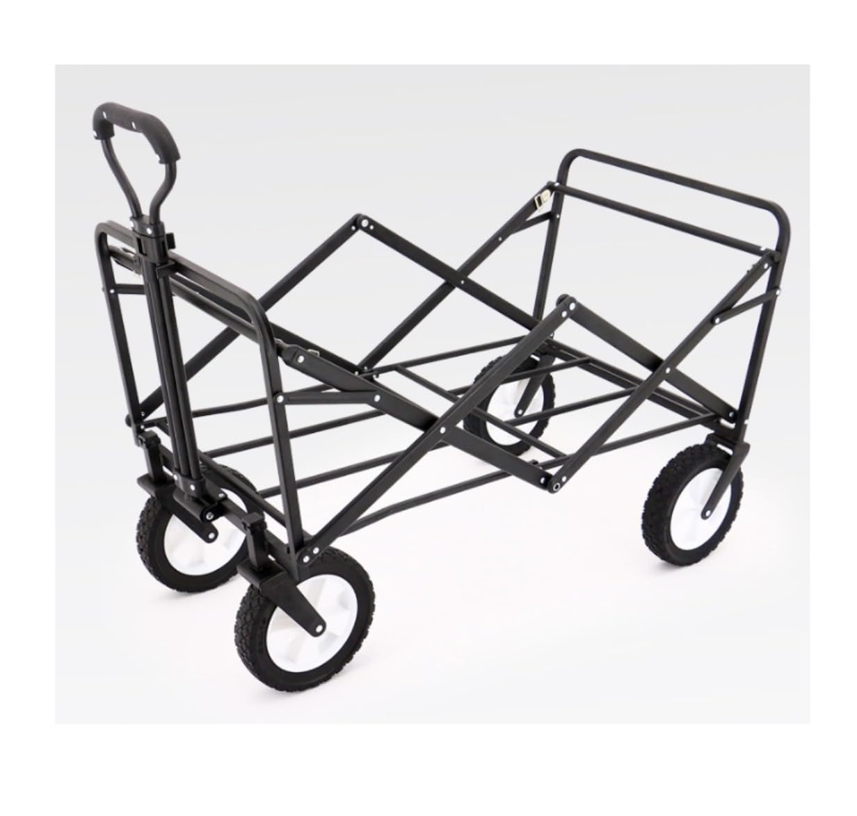 Robuster faltbarer Gartenwagen – Tragbarer 4-Rad-Allzweckwagen für Camping, Angeln, Gartenarbeit, Einkaufen – Vielseitiger Rollwagen für Outdoor-Aktivitäten