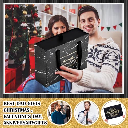 12 Pcs Birthdays Gift Baskets for Men Box 16 oz Tumbler Wallet Eye Mask Leather Belt Tie Keychain Pen Journal Hat Card Set for Dad Husband Brother Boss(Business Gift Box) - Image 6