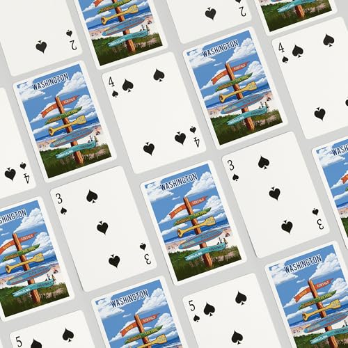 Juego de 52 cartas de póker Washington Coast Beach tamaño póker miniatura 4