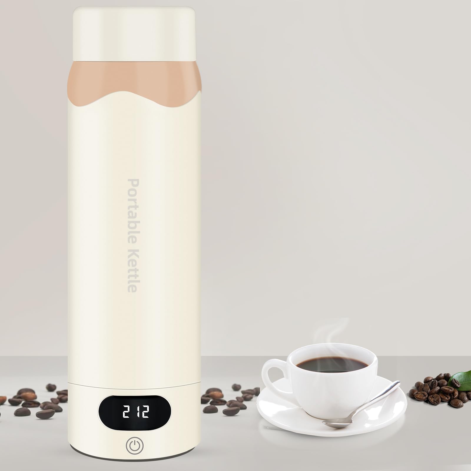 Travel Electric Kettle Portable Mini Kettle, 316 Stainless Steel Vacuum 16.91Oz/500mL, Small Hot Water Boiler with 4 Temperature,Fast Boiling water with Auto Shut-Off and Boil Dry Protection