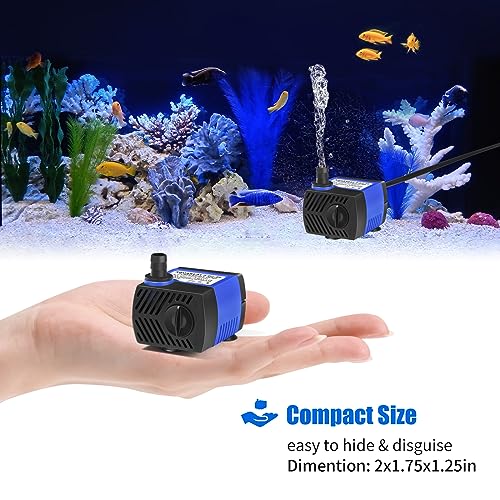Aquaneat A595^^ Submersible Water Pump, 80Gph Fountain Pump, Small Water Pump, Aquarium Pump thumb #2