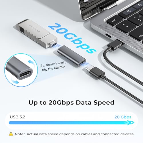 Image of Basesailor USB C Female to Female Adapter 3-Pack,USBC 3.1 10GBps 100W PD Coupler for Connecting Two Type C Cable,Thunderbolt 3 Compatible Extension Connector for USB-C Devices