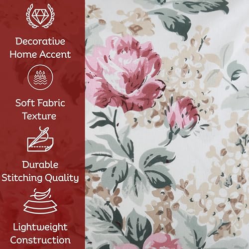 Image of Clasiko Cotton Cushion Covers 20x20 - Set of 5 Decorative Cushion Covers, Rosette Royal, Soft Cotton, Hidden Zip, Sofa & Bedroom Decor