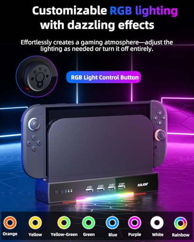 Image of Cooling Fan Docking Station for Switch 2, Dual-Fan, RGB Lighting, 4 USB | Cooling Fan for Switch 2 Dock, Wall Mountable Design Efficient Heat Dissipation, Plug & Play, Adapter Compatible