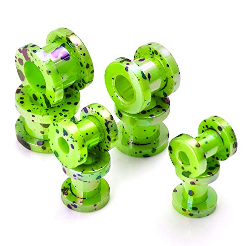 JDXN 64 PCS Acrylic Spot Gauge Kit Spiral Tapers Tunnels Plugs 14G-00G Ear Stretching Starter Set Jewelry4