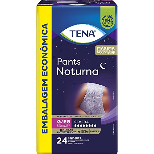 Tena Pants Noturna, Roupa Íntima para Incontinência Urinária, G/EG - 24 unidades