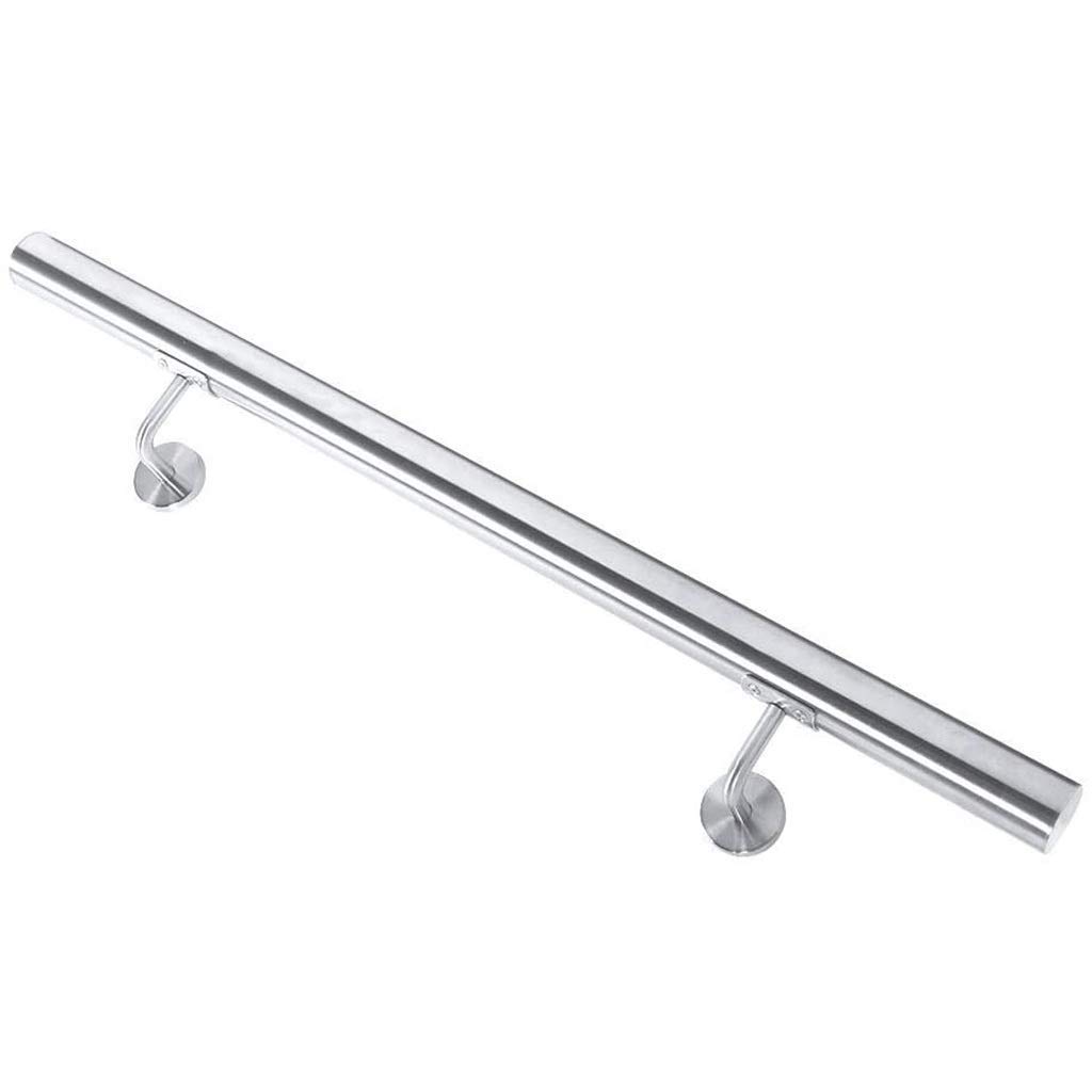 Stainless Stair Handrail Rail Brushed, with Wall Brackets, Balcony Guardrail, Handrails for Staircases Exterior(90cm)