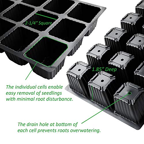 Gardzen 5-Set Seed Starter Tray Kits, Plant Germination Trays, Seed Starting Trays with Dome and Base (40-Cell Per Tray) - Image 3