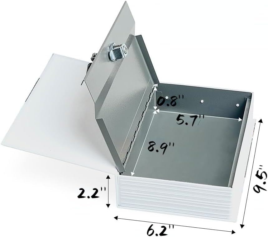 Miniatura 2 de Caja fuerte para libros con cerradura de llave, caja de seguridad oculta para dinero en efectivo y joyas, caja de almacenamiento de dinero ignífuga