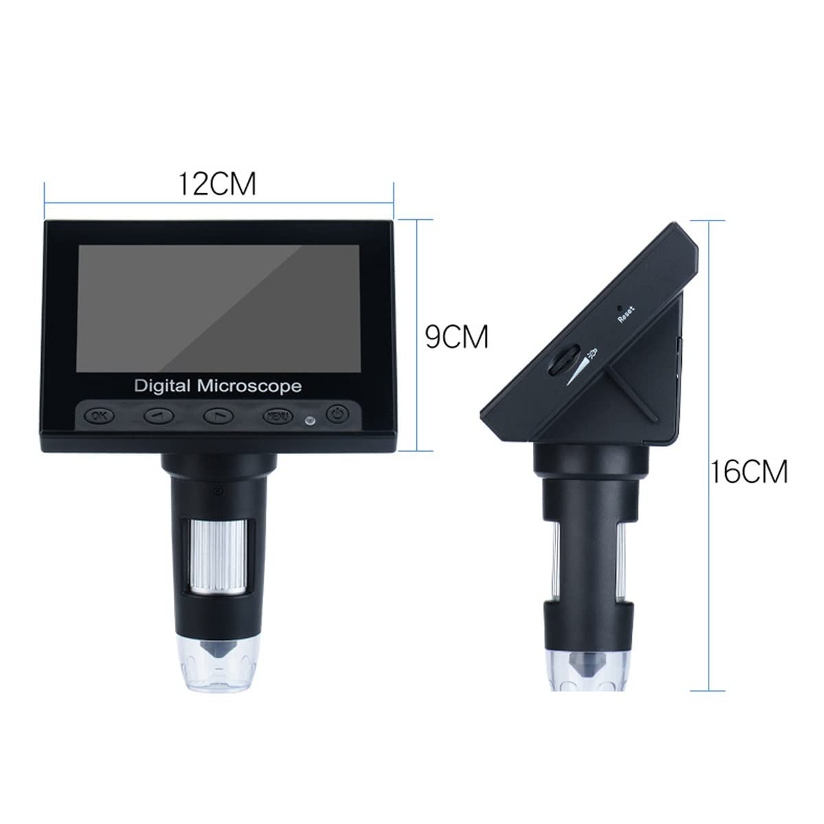 YIORYO Mikroskop cyfrowy LCD, mikroskop przemysłowy HD 10.9 cm, powiększenie 1000x, mikroskop monetowy, kamera wideo z 8 regulowanymi diodami LED, dla dorosłych, lutowanie PCB, do użytku na zewnątrz