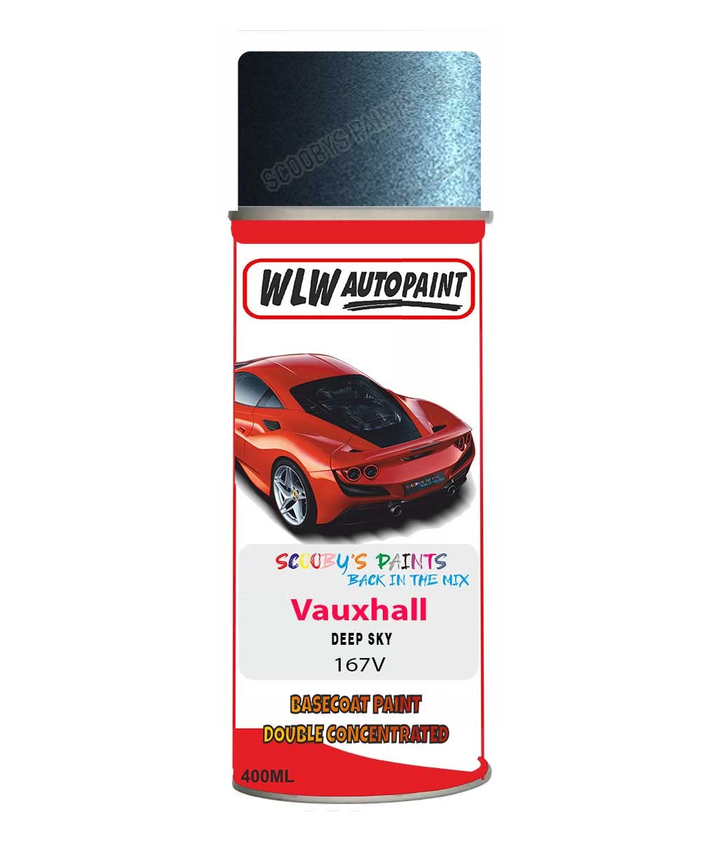 SCOOBYS PAINTS BACK IN THE MIX Basecoat Aerosol Spray Paint For Vauxhall Astra Deep Sky 2012-2015 Code 167V