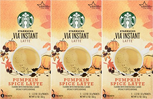 Starbucks VIA® Ready Brew Pumpkin Spice Latte 15 Servings (3 Pack/Boxes) 5 Packets Each Box