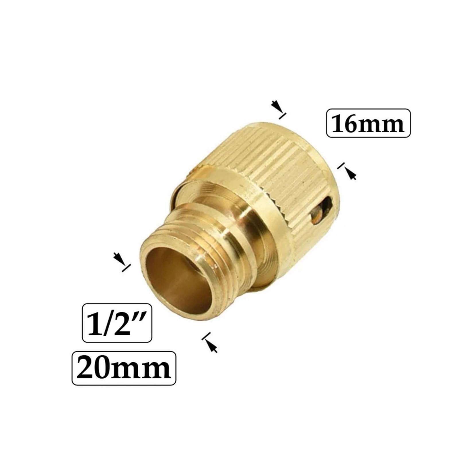 Brass 1/2 3/4 1" Male Female Thread Hose Quick Connector Tap Car Wash Water Garden Irrigation Copper Fitting(B)