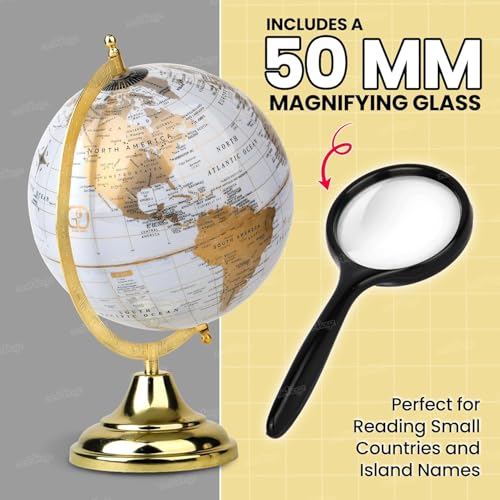 Image of Zest 4 Toyz Educational World Globe for Study With Magnifying Glass | 12 inch Height | Globe for Kids | Educational Learning Toy | Perfect for Learning | Perfect for Kids