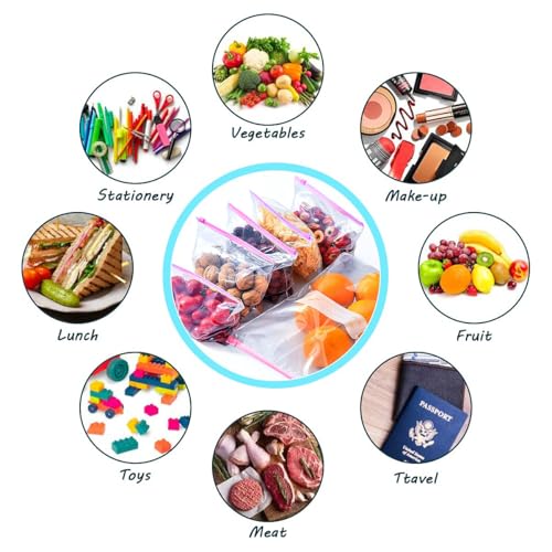 Image of Food Storage Zip Lock Reusable Slider Zipper Transparent Bag For,Fruit Vegetable Freeze Storage Pouch Bags, Ziplock Bags Best For Fridge Storage, Preserving Food (10 HEAVY ZIPPER BAG)