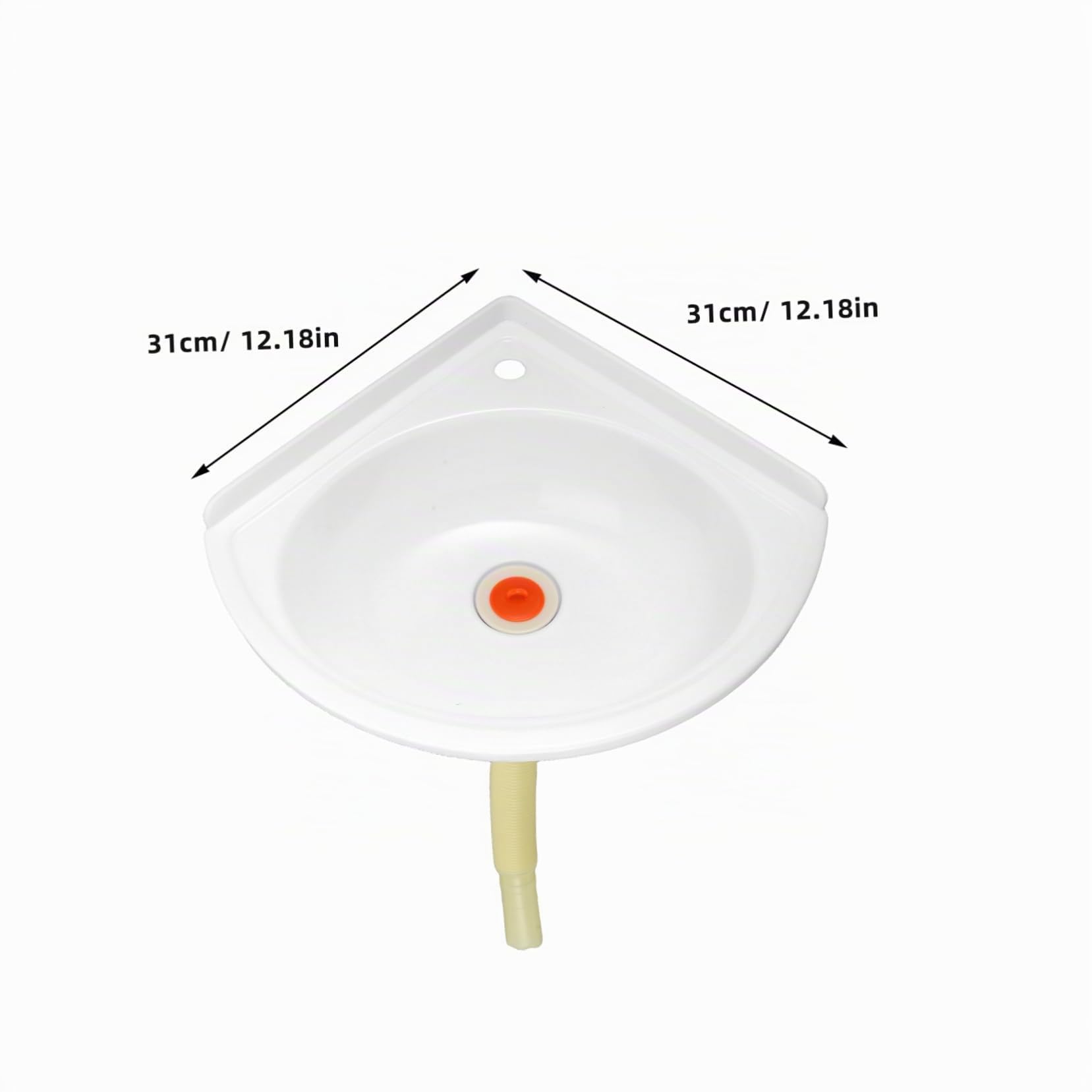 Lavabo Triangulaire en Plastique Léger, Montage Mural Facile, Design Compact et Gain de Place, pour Salles de Bain et Balcons Plusieurs styles