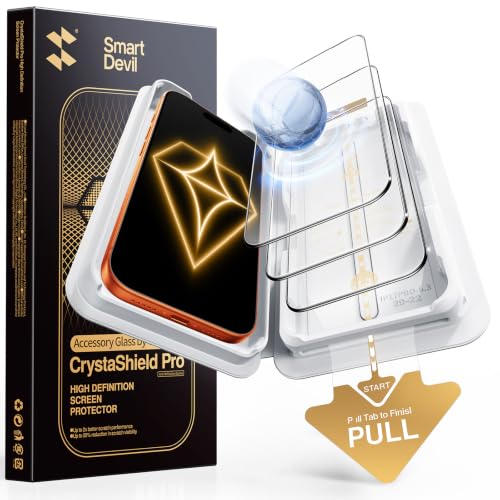 Image of SMARTDEVIL 3 Pack Accessory Glass by Corning Screen Protector for iPhone 17 Pro Max, HD Clear 9H+ Tempered Glass, Max-Reinforced Shatterproof, SmartPull Bubble-Free Install, Face ID & Case-Ready