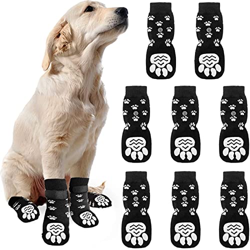Lot de 8 chaussettes antidérapantes pour chiens