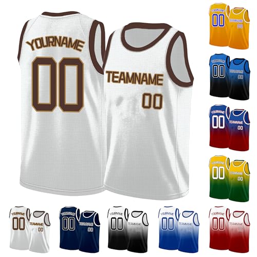 Image of Custom Basketball Jersey for Men - Personalized Name & Number, Embroidered or Printed, Athletic Shirt for Kids, Boys & Youth