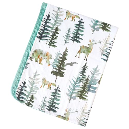Image of Honey Lemonade - Premium Soft Plush Lightweight Minky Dot Toddler Baby Blanket for Newborn 30 inchx40 inch - Soft Baby Blanket for Boys and Girls - (in The Woods Green) Unisex