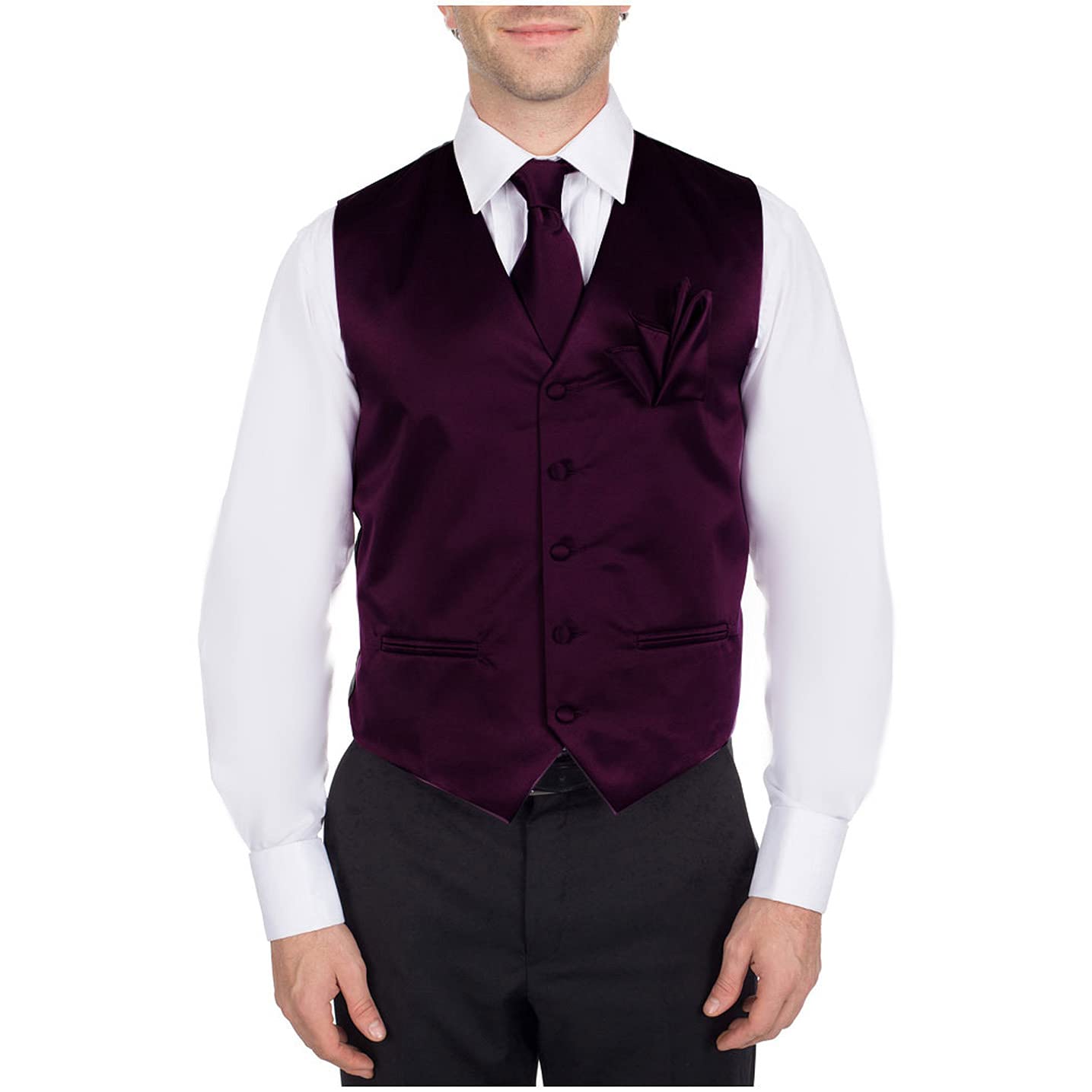 VTHA-ADF-43-2XL - Vest, Necktie, Bow Tie and Hanky Set - Eggplant-image-38