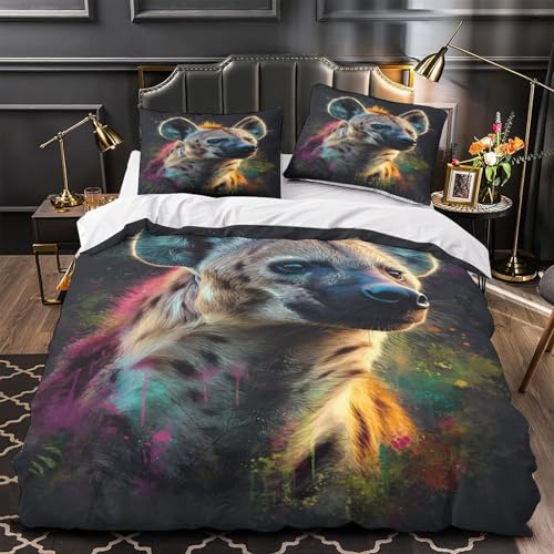Parure de lit hyène hypoallergique en microfibre 135x200cm - 2