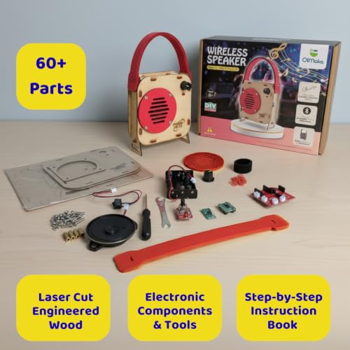 Image of Wireless (Bluetooth) Speaker | DIY Electronic, Robotics Kit | Science Project Kit for Girls & Boys | Best Gift for Boys and Girls Age 8, 9, 10, 11, 12, 13, 14 Years (Wood)