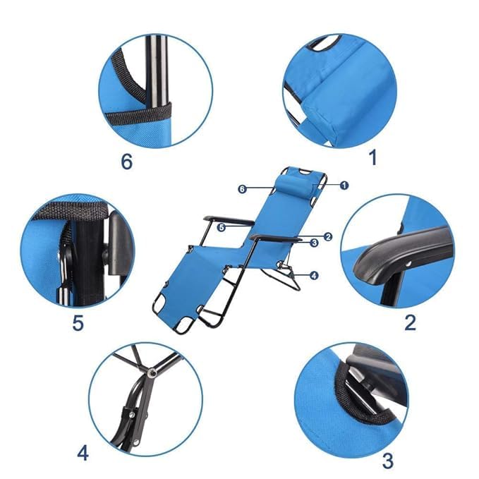 AADCART Recliner Folding Deck Chair Zero Gravity Locking Lounge Chair Recliner for Outdoor Beach Patio Pool One Size Sun Lounger Garden Chairs 2