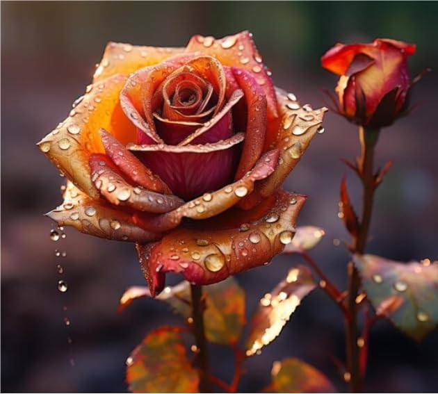 Brillante Bulbi di Rosa - Perenne, Colori vivaci, Bassa Manutenzione, Decorazione d'Interni-5 Bulbi-I