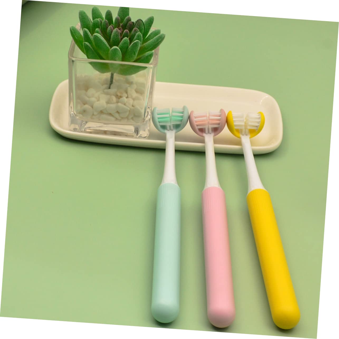 Spazzolino da Denti a 3 Lati Manuale Setole Morbide, Pulizia Profonda per Adulti, Ergonomico e Portatile, per Casa, Viaggio e Igiene Orale Quotidiana