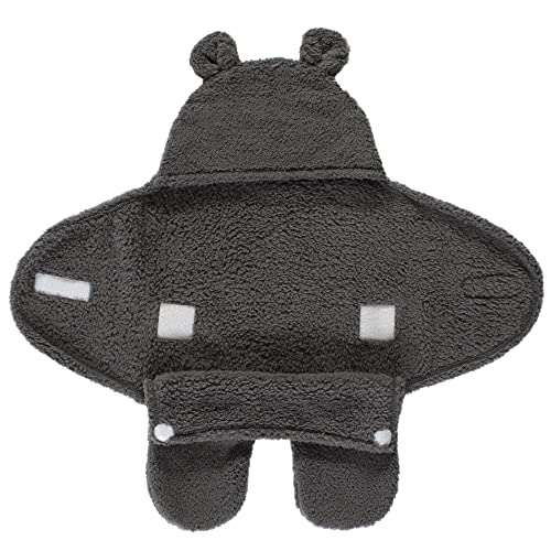 Image of Hudson Baby Unisex Baby Animal Sherpa Baby Outdoor Stroller Sack Wrap, Charcoal, One Size