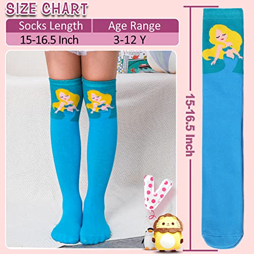 Image of MOGGEI 6 Pairs Kids Girls Knee High Socks Gift Long Crazy Silly Tall Funny Boot Cute Animal Child Fun Socks