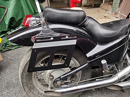 Jymotor 2Pcs Black Motorcycle Saddle Bags Support Side Bag Bracket Mounting Holder Universal For Harley Honda Yamaha Suzuki Kawasaki,22Cm #TOP7