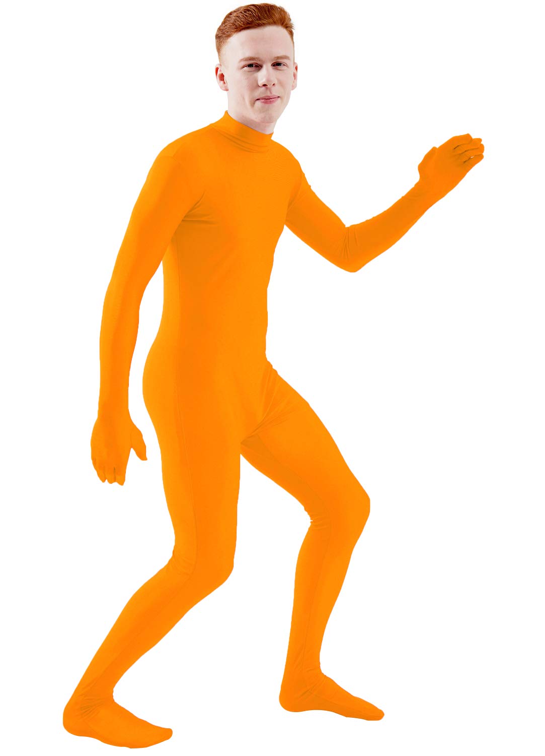 EnsnovoMens Mock Neck Full Body Unitard Spandex Zentai Suits Costumes