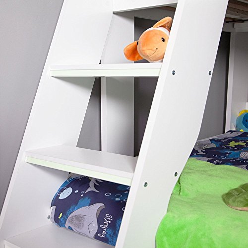 Flair Flick Triple Bunk Bed White With Shelves And Drawer Kids Beds UK