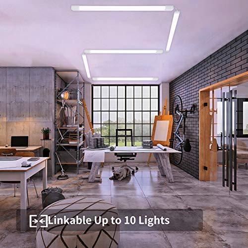 Image of Plug and Play Linkable Waterproof LED Tube Light , 4FT 36W 5000K with Switch Cord Easy Installed on Ceiling or Wall Without Wiring for LED Garage Light Under Cabinet Light LED Shop Light (4FT 2 Pack)